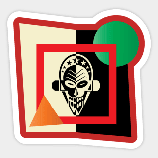 Black & white skull in Bauhaus style Sticker